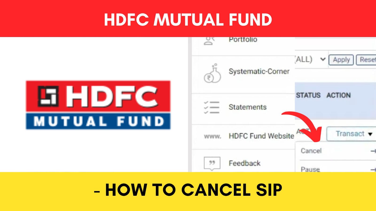 How To Cancel Hdfc Mutual Fund Sip Online 2023 Dreamtrix Finance 2990